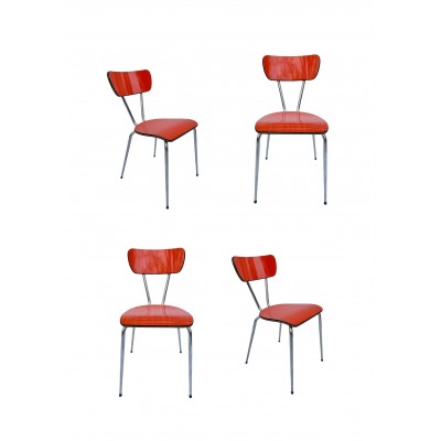 Komplet 4 krzeseł rurowych w stylu modernistycznym, lata 60.